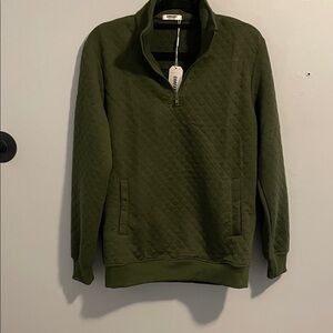 NWT Goodfellow & Co Men's Quilted Zip-Up Sweater - Forest Green